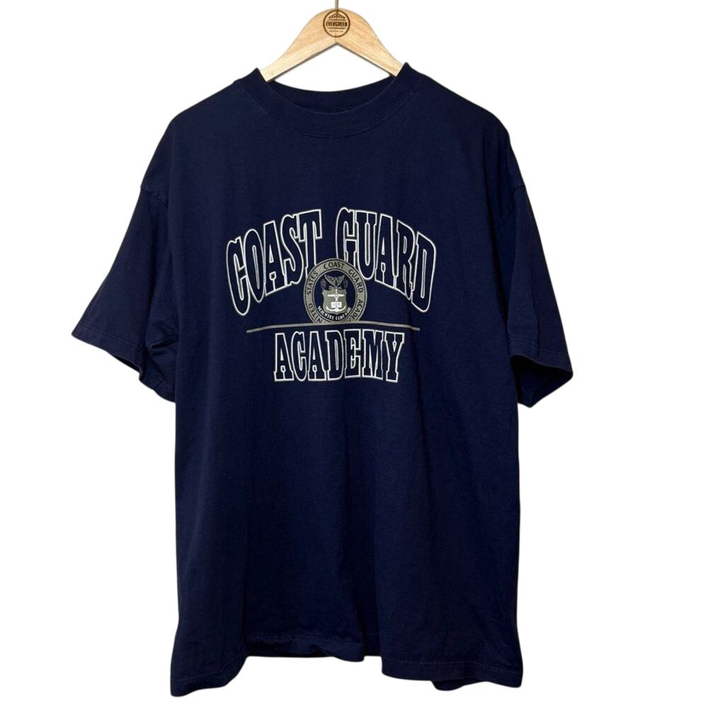 VTG Coast Guard Academy Tee Shirt Gear For Sports Made In USA Blue Unisex XL